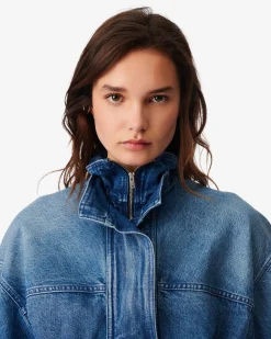 Blouson En Jean Col Montant Asya