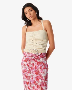 Bustier En Cuir Fronce Loriae