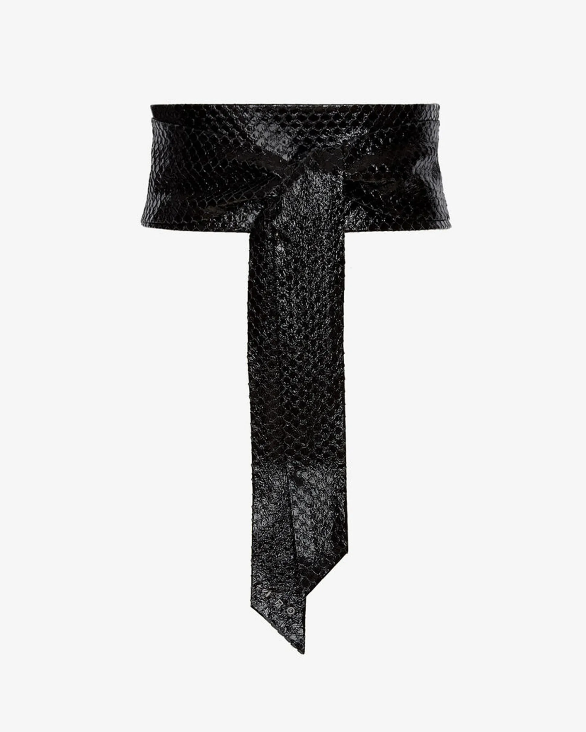 Ceinture En Cuir Nera Reptile