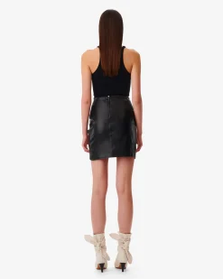 Jupe En Cuir Drape Liloa