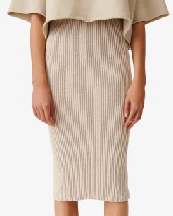 Jupe Midi Cotelee Bicolore Ghita