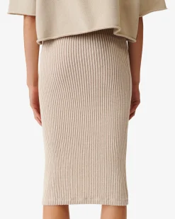 Jupe Midi Cotelee Bicolore Ghita