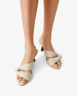 Mules A Talons En Cuir Dydlee Drape