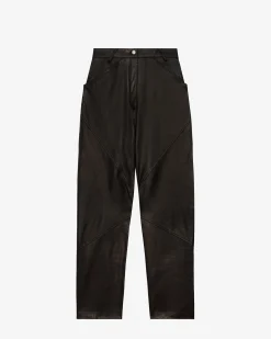 Pantalon Droit En Cuir Hazel