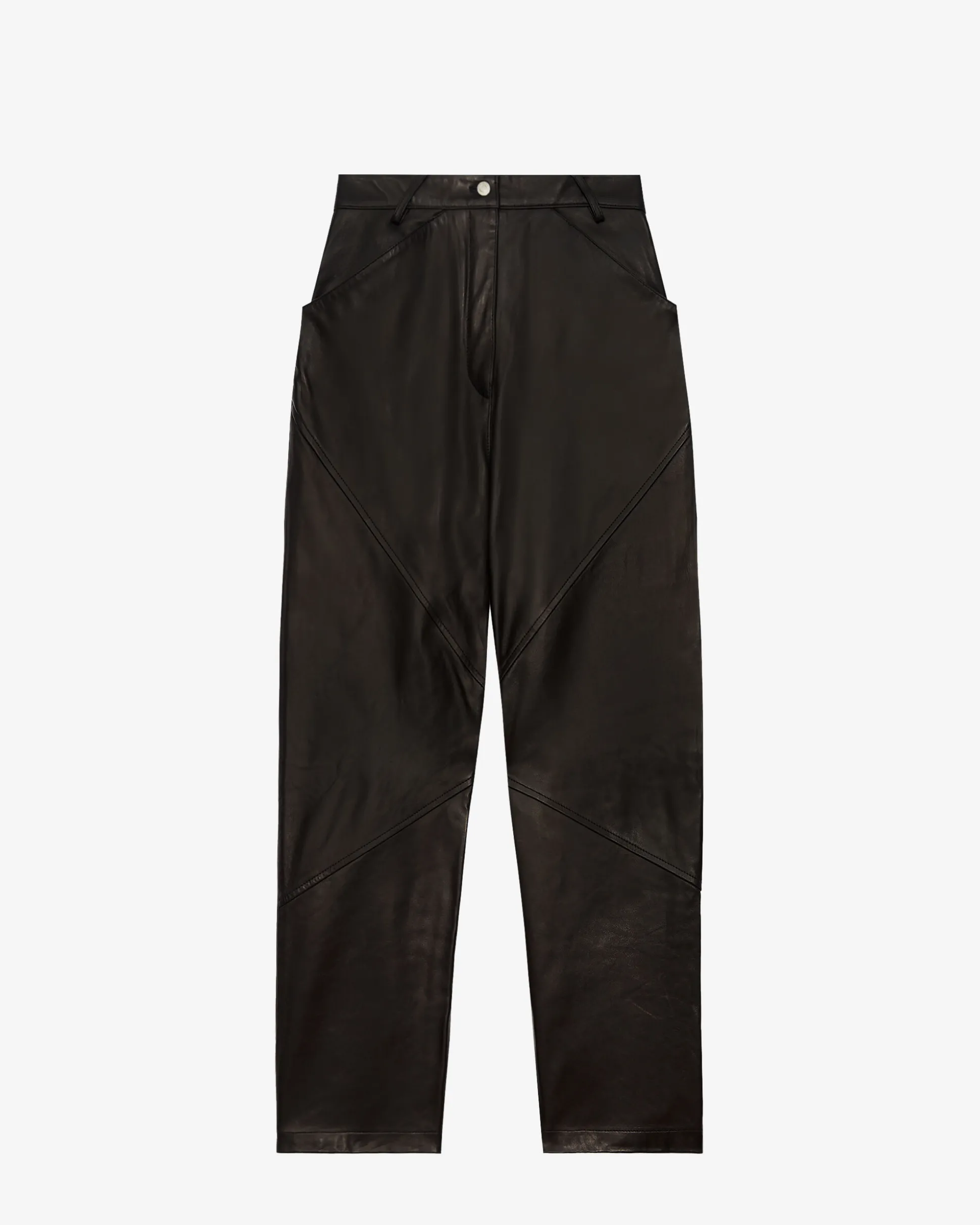 Pantalon Droit En Cuir Hazel