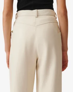 Pantalon Droit En Cuir Hazel