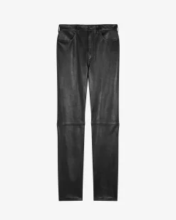 Pantalon Droit En Cuir Jalil