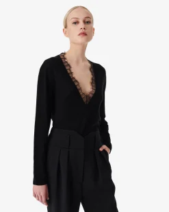 Pull Col V En Dentelle Haby