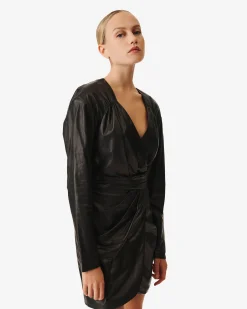 Robe Ajustee En Cuir Belina