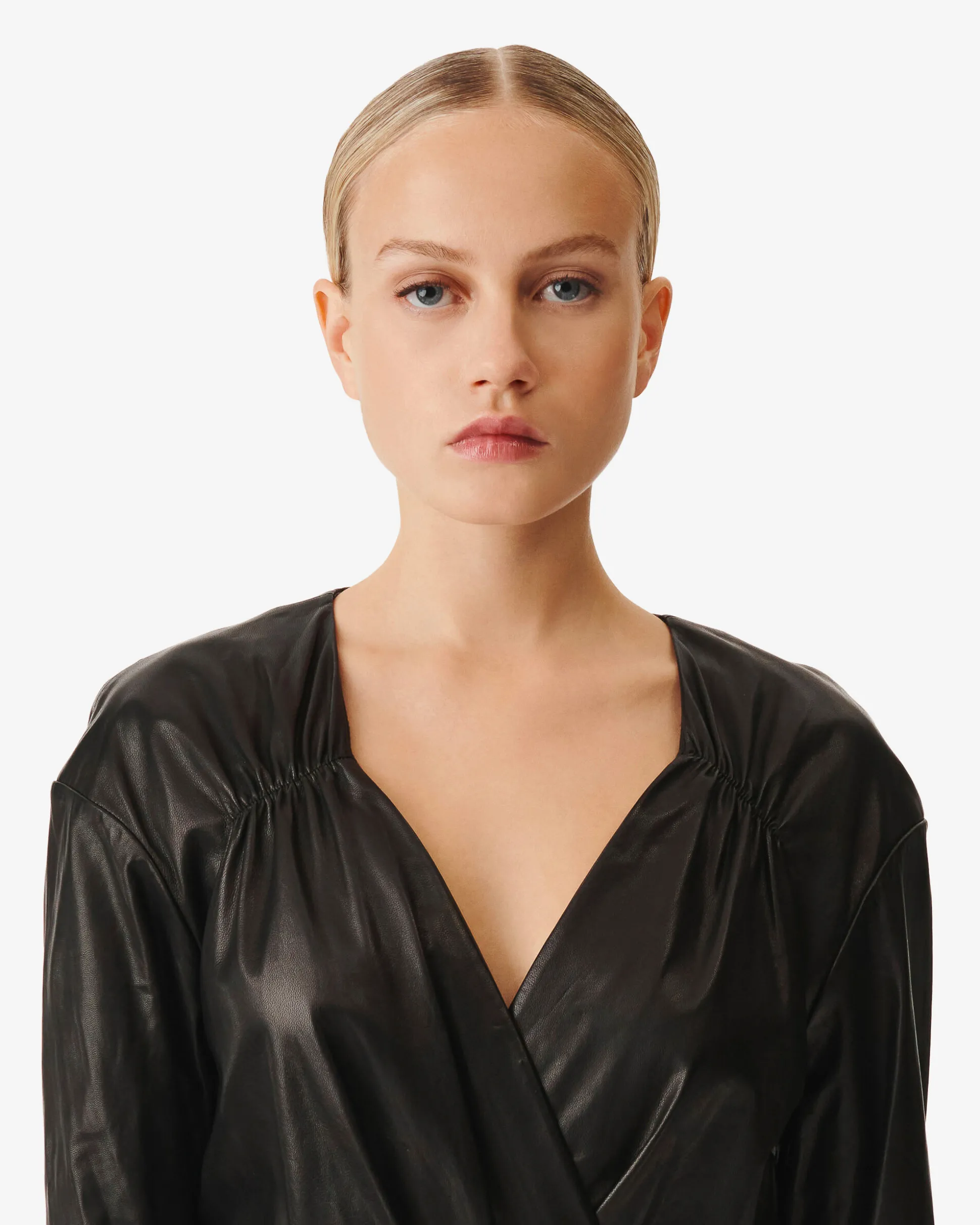 Robe Ajustee En Cuir Belina