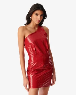 Robe Asymetrique En Cuir Dolni