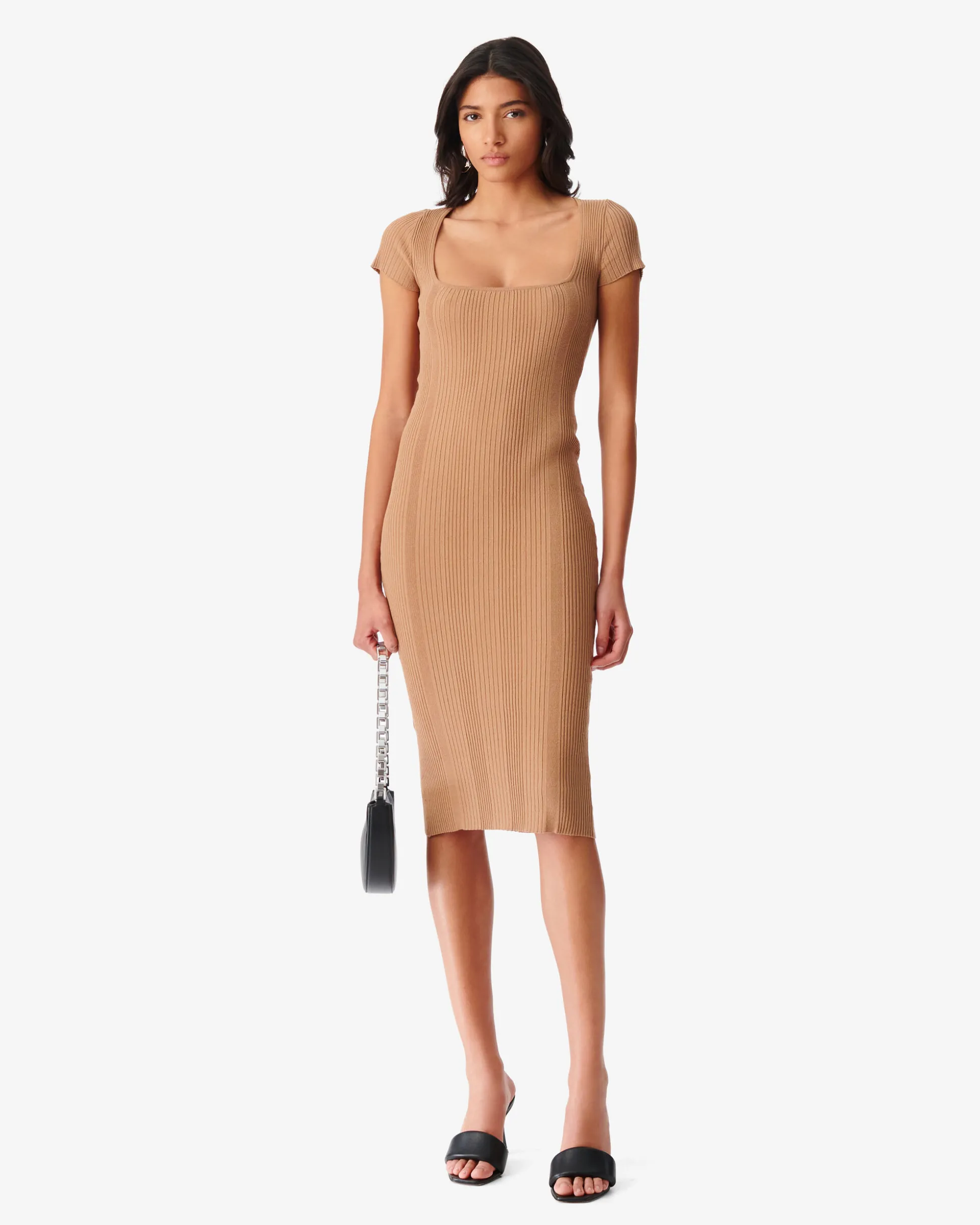 Robe En Maille A Col Carre Phebo