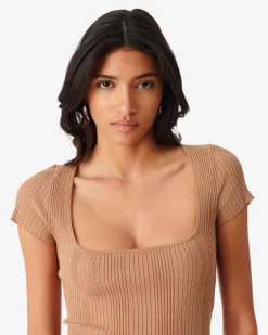 Robe En Maille A Col Carre Phebo