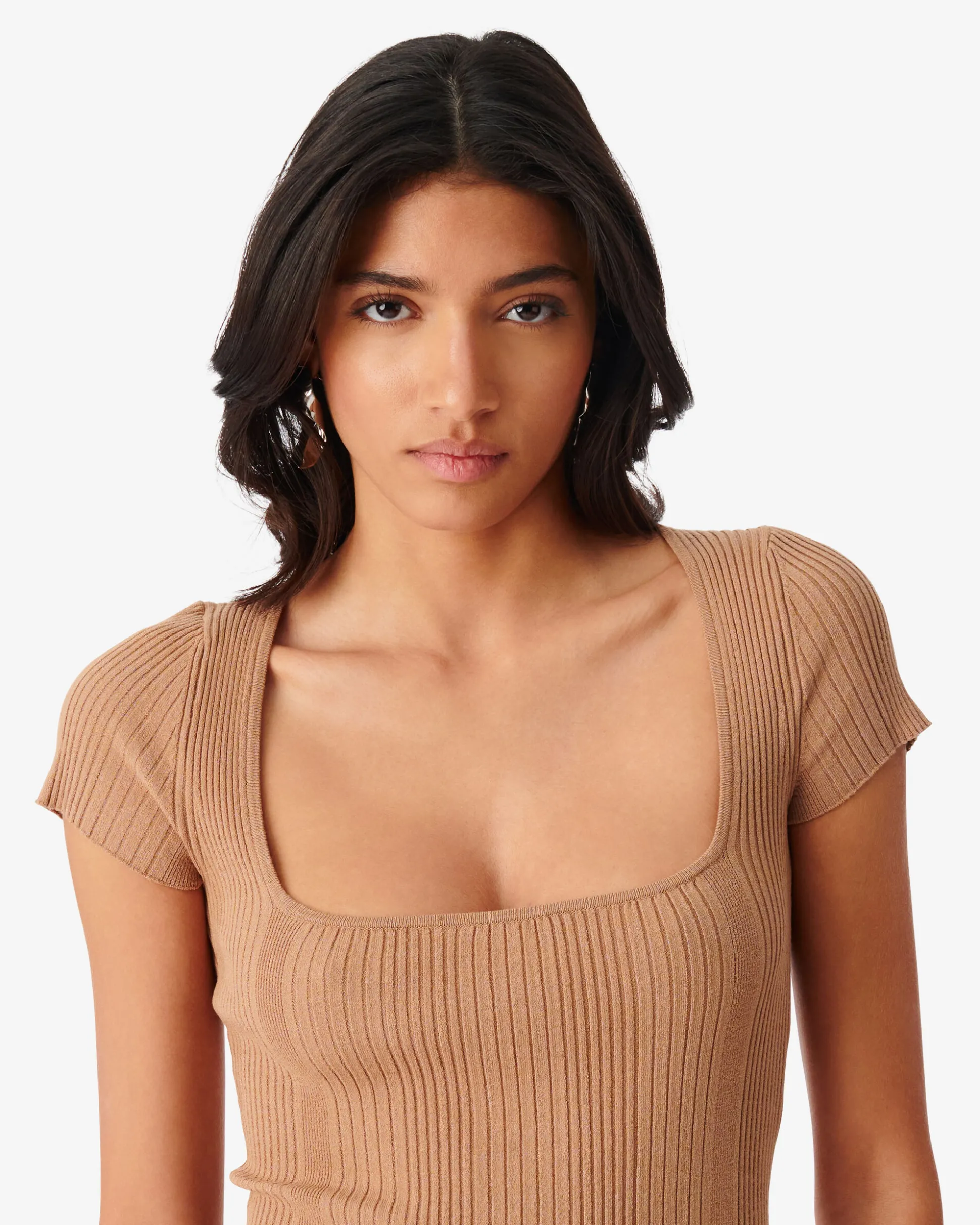 Robe En Maille A Col Carre Phebo