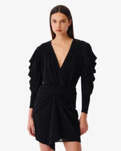 Robe En Maille Lurex Col V Luca