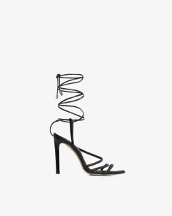 Sandales A Talons En Cuir Ido Strass