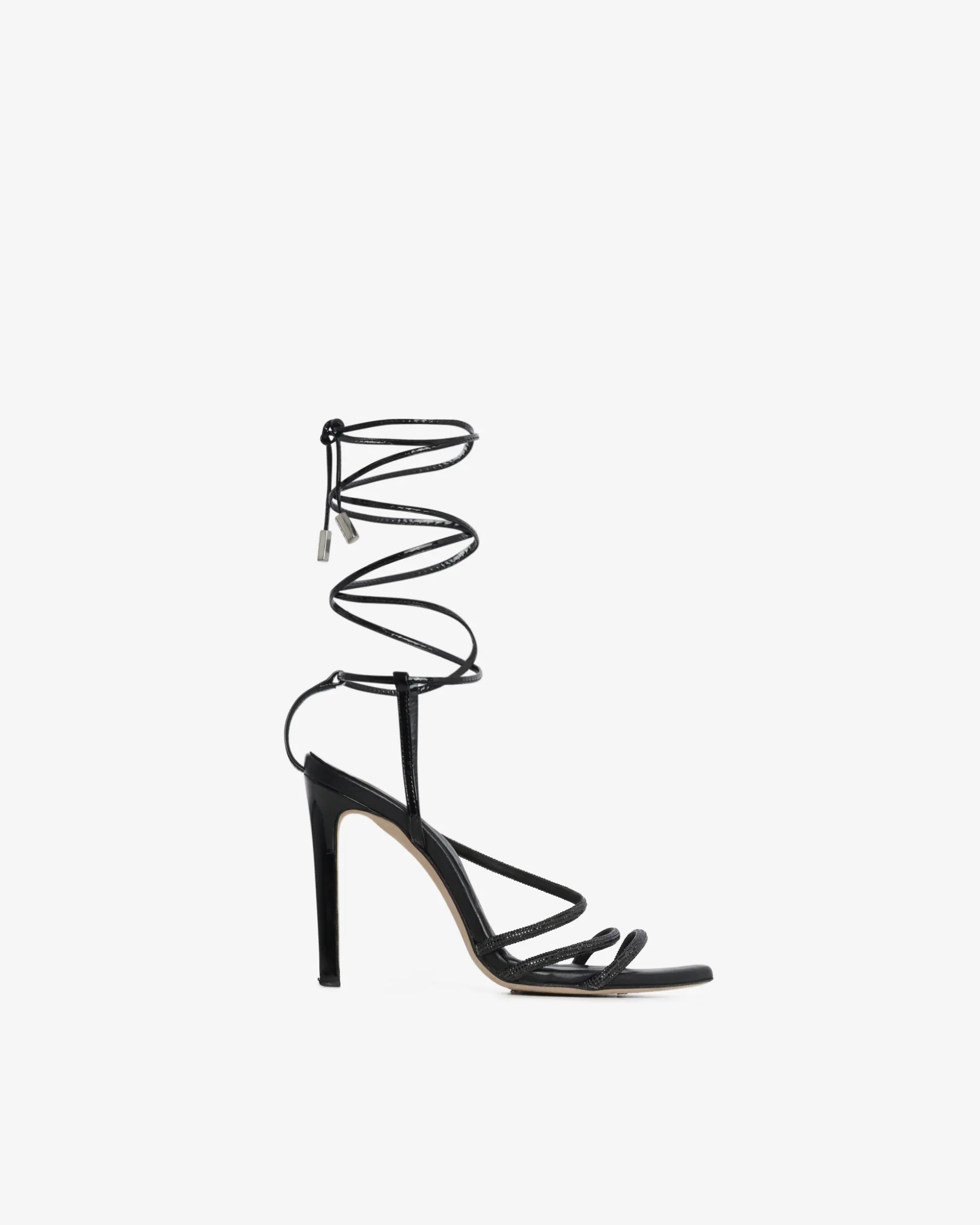 Sandales A Talons En Cuir Ido Strass