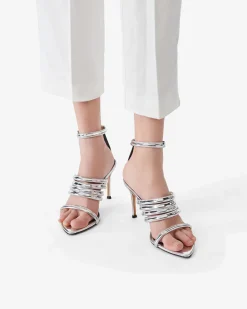 Sandales A Talons En Cuir Calia Mirror