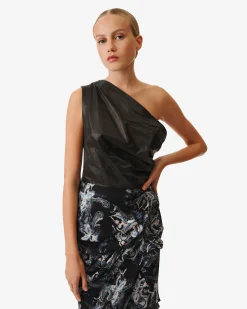 Top Asymetrique En Cuir Oana