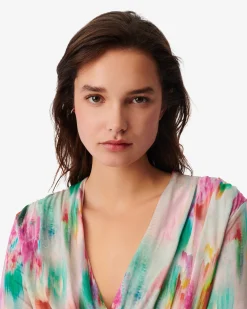 Top Imprime Col V Zandra