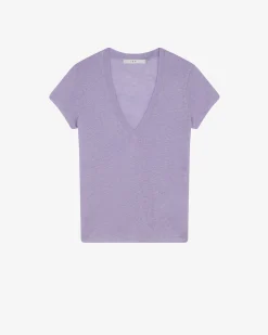 T-Shirt Col V En Lin Rodeo