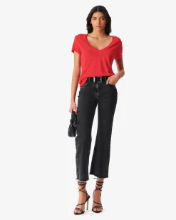 T-Shirt Col V En Lin Rodeo