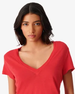 T-Shirt Col V En Lin Rodeo