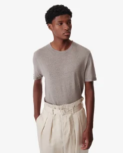 T-Shirt En Lin Col Rond Turi