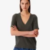 T-Shirt En Lin Col V Jeyla