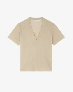 T-Shirt En Lin Col V Jeyla