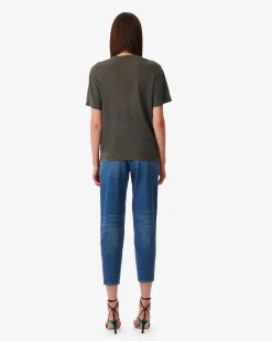 T-Shirt En Lin Col V Jeyla
