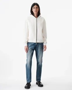 Veste A Capuche En Cuir Perfore Prane