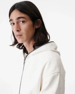 Veste A Capuche En Cuir Perfore Prane