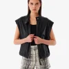 Veste En Cuir Sans Manches Aeria