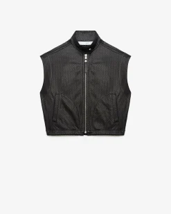 Veste En Cuir Sans Manches Aeria