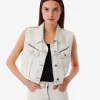 Veste En Jean Sans Manches Clodi